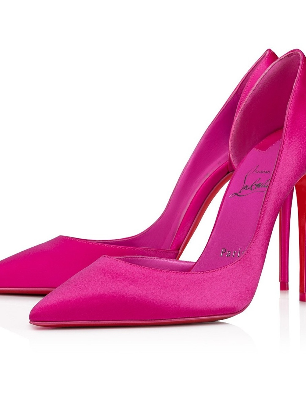Christian Louboutin Pink Satin Iriza 100mm Pumps